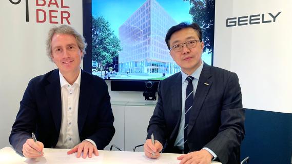 Erik Selin, CEO of Balder (left) and Gang Wei, CEO of Geely Europe Innovation Centre (right)